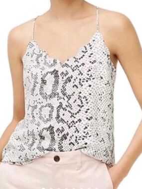 J. Crew Swifty Snakeskin Print Scallop-Edge Cami